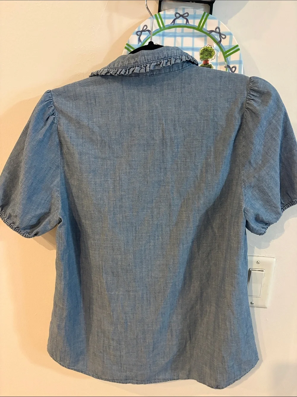 J Crew cotton denim look blouse